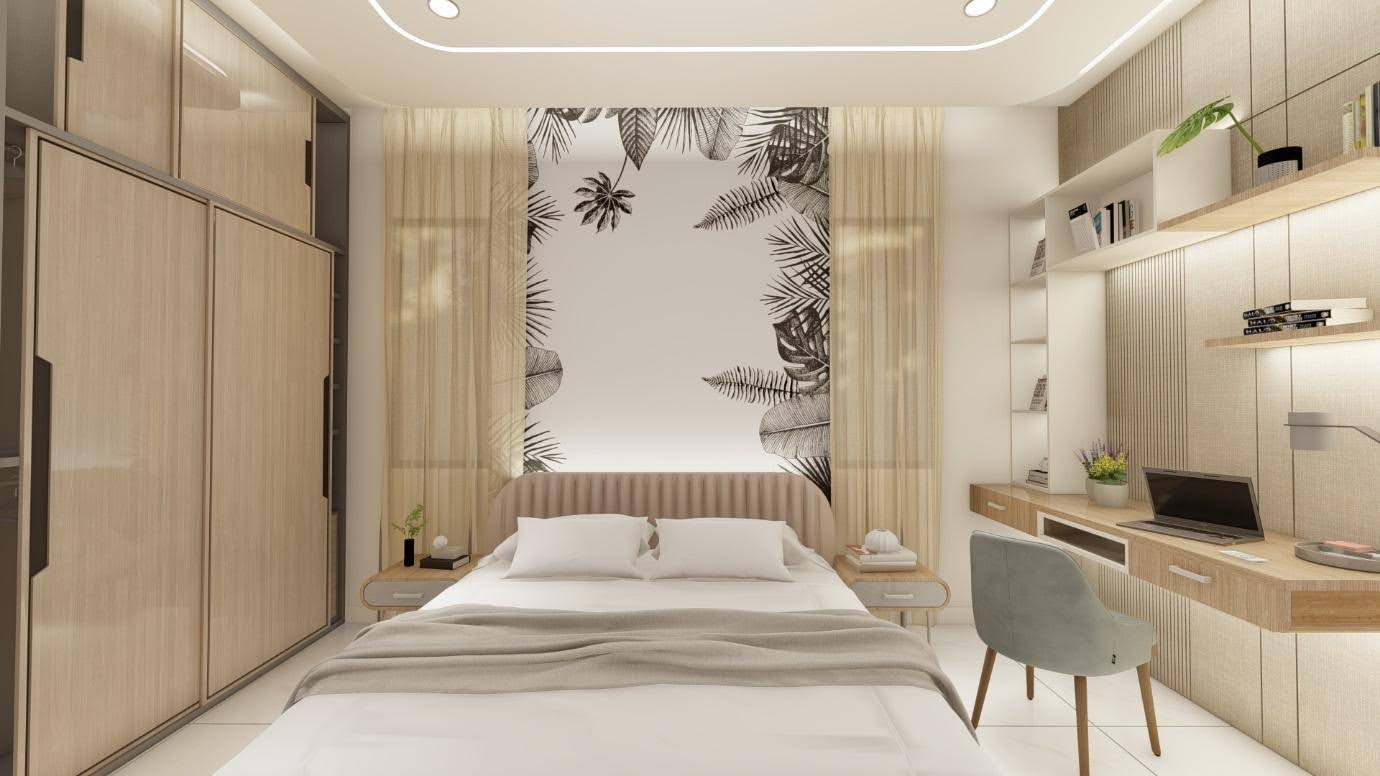 Children room bed and desk